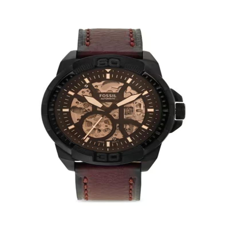 FOSSIL Bronson Men Automatic Black Dial Analog Leather Watch ME3219