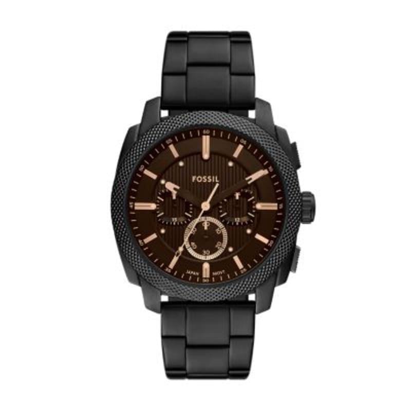 Fossil Machine 44 mm Chronograph Black Steel Watch FS6097
