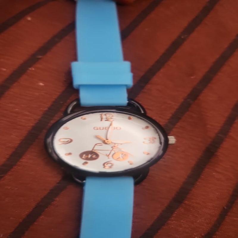 Gue Jo Blue Silicon Analog Watch Bicycle Dial