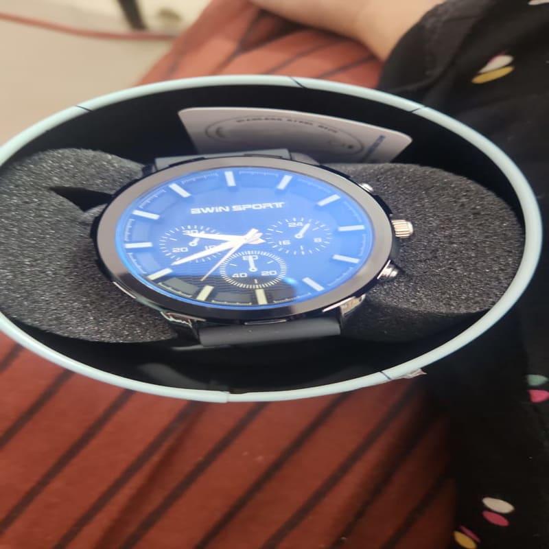 BWIN SPORT Blue Dial Chronograph Rubber Watch
