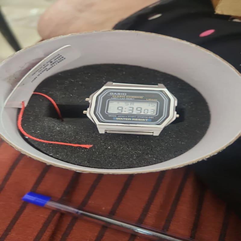 GASIO Vintage Silver Digital Steel Watch