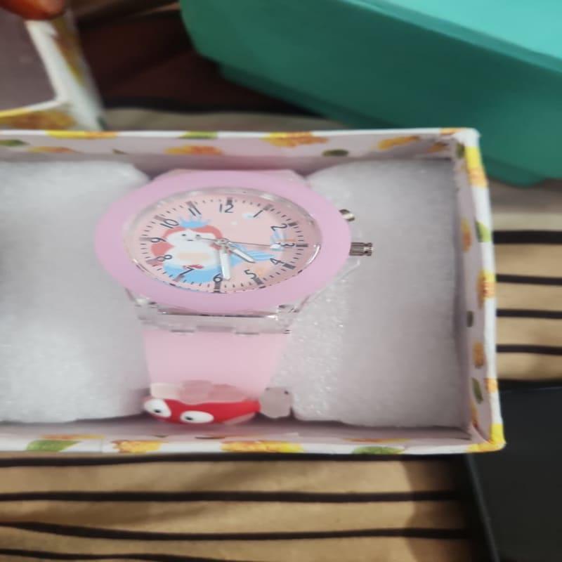 Pink Cartoon Kids Analog Watch