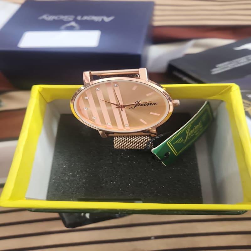 Jaina Rose Gold Mesh Analog Watch for Women
