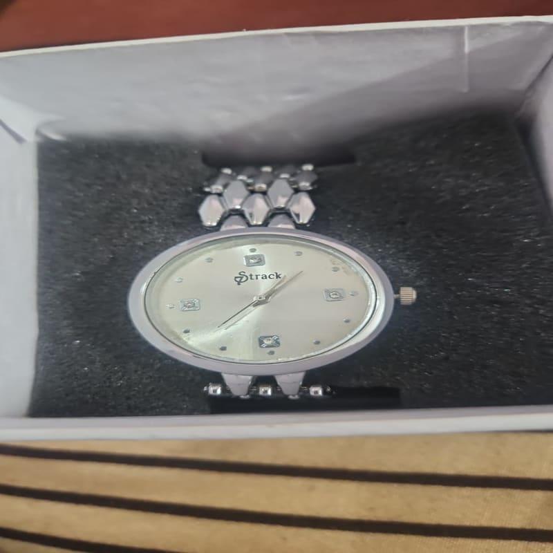 Strack Silver Crystal Analog Watch for Women