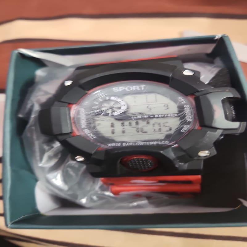 Black Red Digital Sports Watch Sensor Style