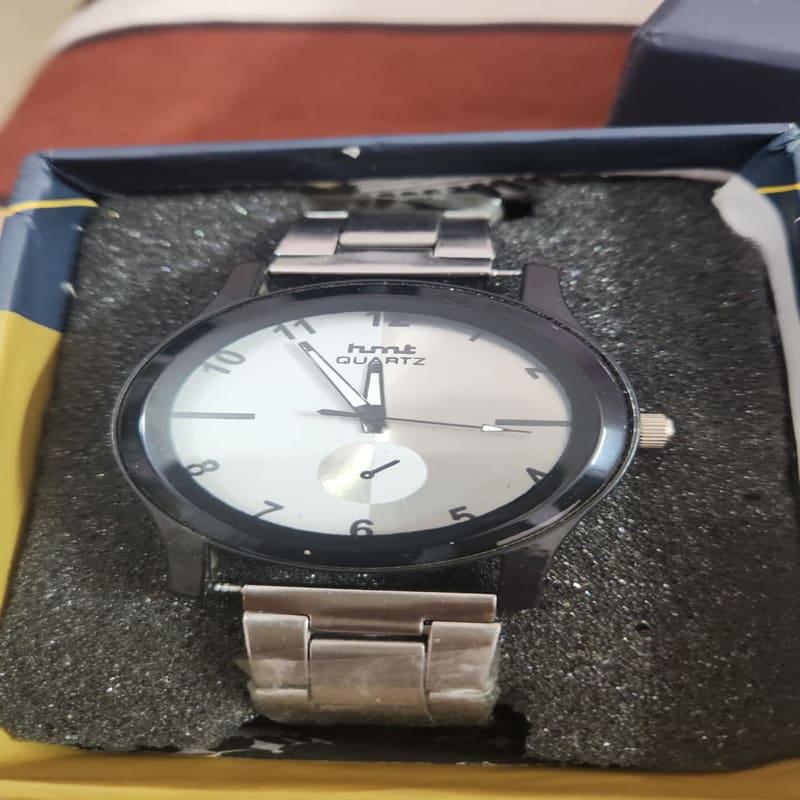 hmt QUARTZ White Dial Analog Steel Watch