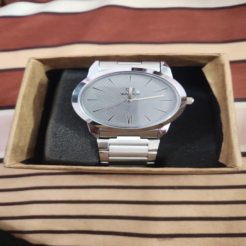 Walrus Silver Textured Dial Analog Steel Watch ADAM